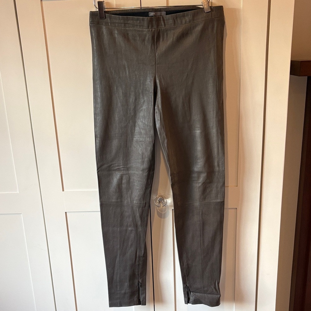 Vince Loden Green Leather Leggings